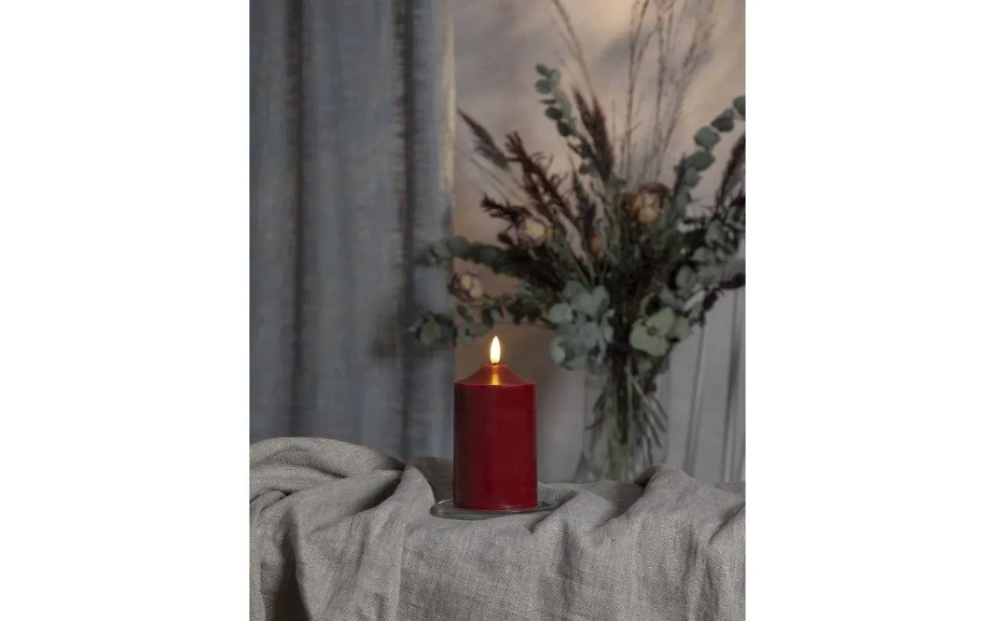 Star Trading Flamme Topp Batteridrivet Blockljus 15cm Mörkröd* Flamme Batteriljus (Hela Serien)|Flamme Batteriljus (Hela Serien)