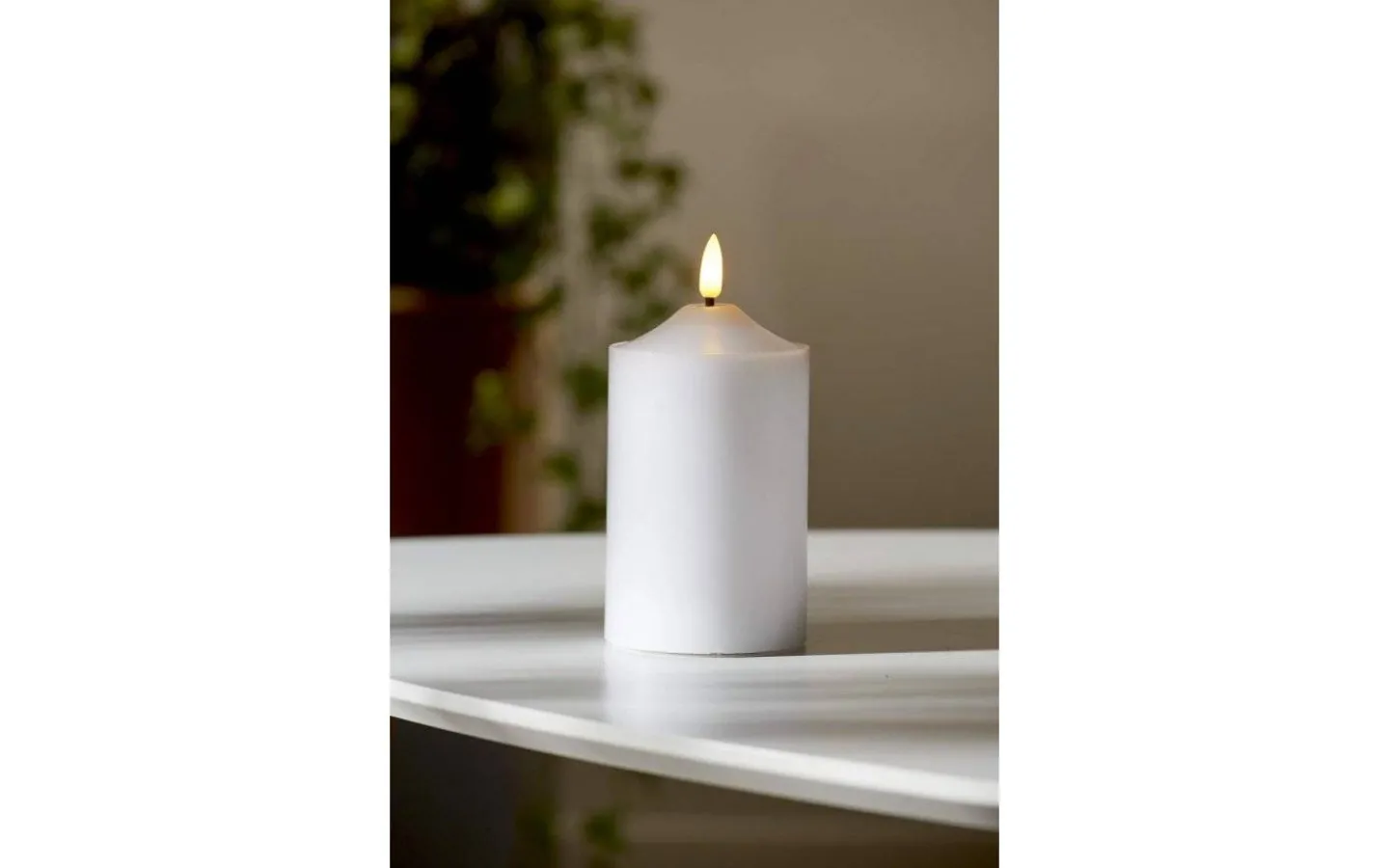 Star Trading Flamme Topp Batteridrivet Blockljus 15cm Vit* Flamme Batteriljus (Hela Serien)|Flamme Batteriljus (Hela Serien)