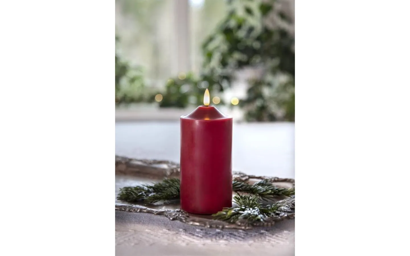 Star Trading Flamme Topp Batteridrivet Blockljus 17cm Mörkröd* Flamme Batteriljus (Hela Serien)|Flamme Batteriljus (Hela Serien)