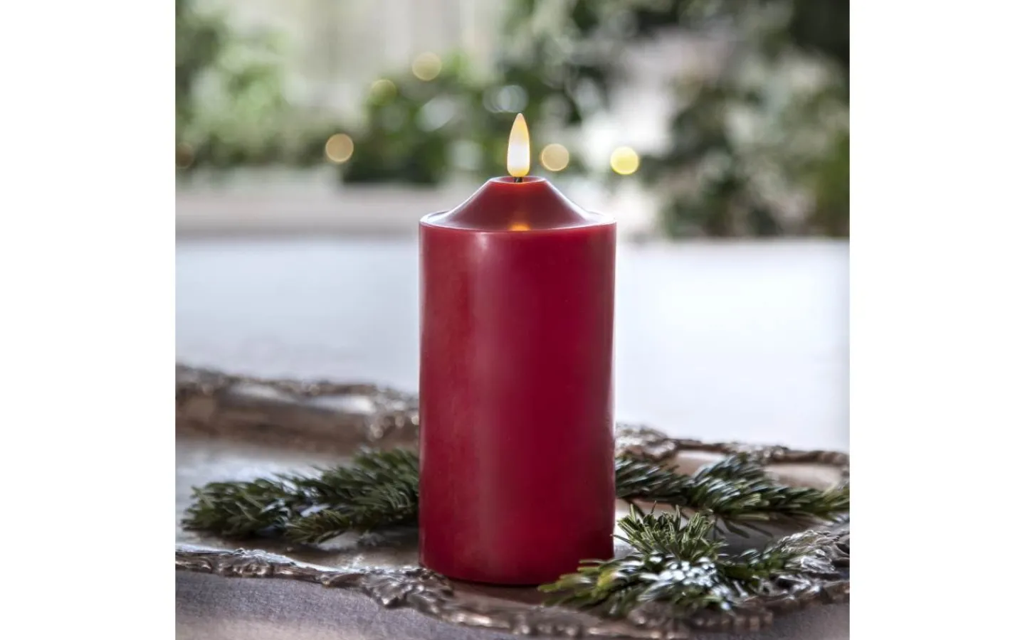 Star Trading Flamme Topp Batteridrivet Blockljus 17cm Mörkröd* Flamme Batteriljus (Hela Serien)|Flamme Batteriljus (Hela Serien)