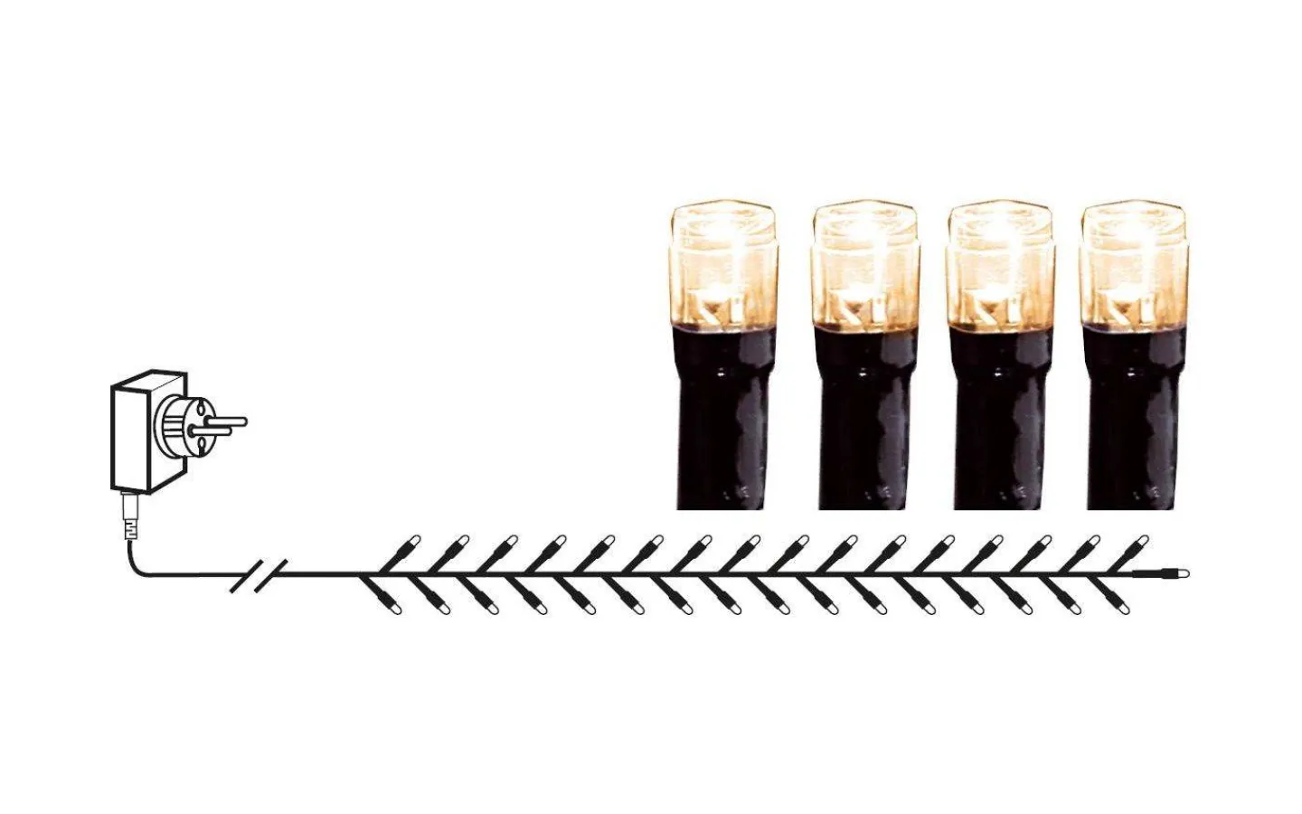 Star Trading Flashy Clusterslinga 2400K 30m Svart IP44* Långa Ljusslingor (21M+)|Clusterslingor