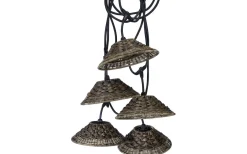 PR Home Flex Out Ljusslinga 6,5m med 5st Lisen skärmar 27cm Svart/Brun IP44* Partyslingor Utomhus 230V|Partyslingor Utomhus 230V