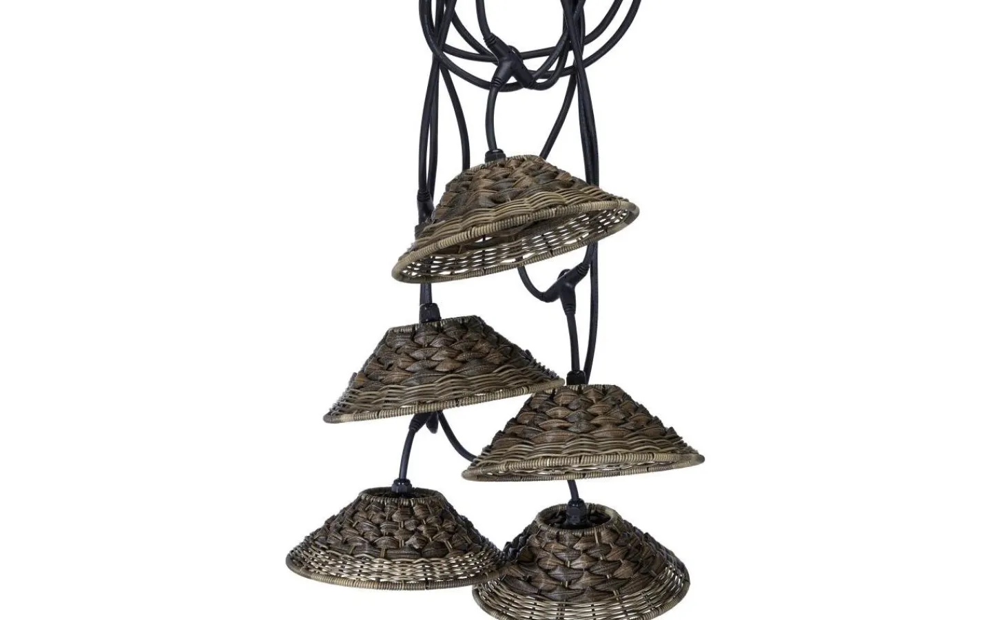 PR Home Flex Out Ljusslinga 6,5m med 5st Lisen skärmar 27cm Svart/Brun IP44* Partyslingor Utomhus 230V|Partyslingor Utomhus 230V