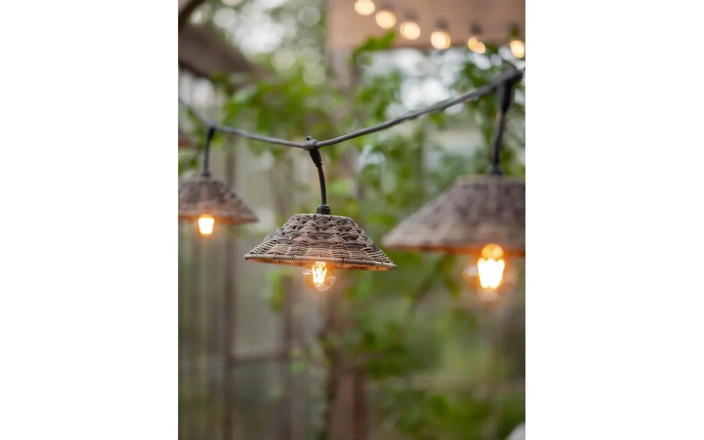 PR Home Flex Out Ljusslinga 6,5m med 5st Lisen skärmar 27cm Svart/Brun IP44* Partyslingor Utomhus 230V|Partyslingor Utomhus 230V