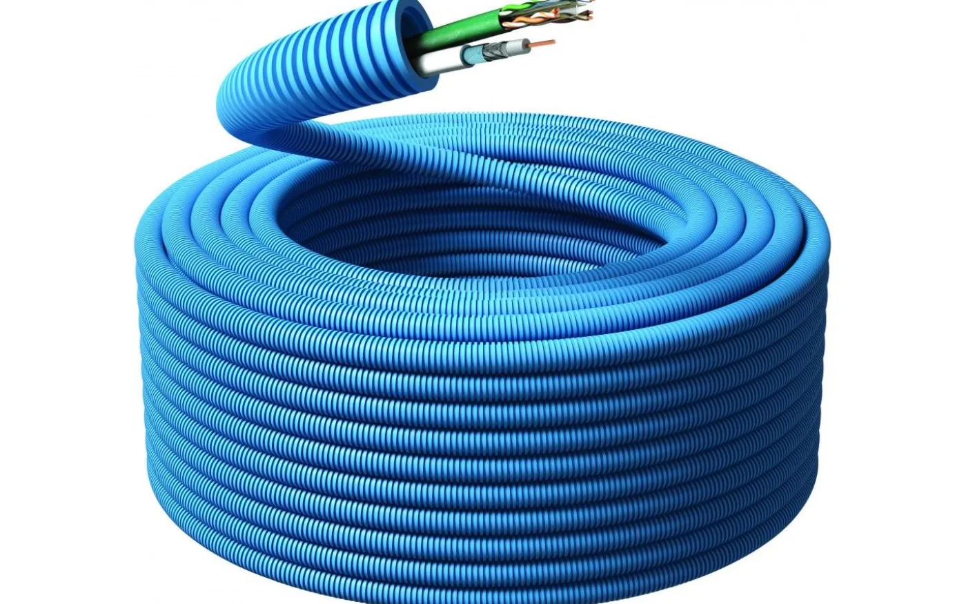 Flexrör 1x U/UTP Cat.6 + 1x Koax RG6T, Ø20mm, 100m