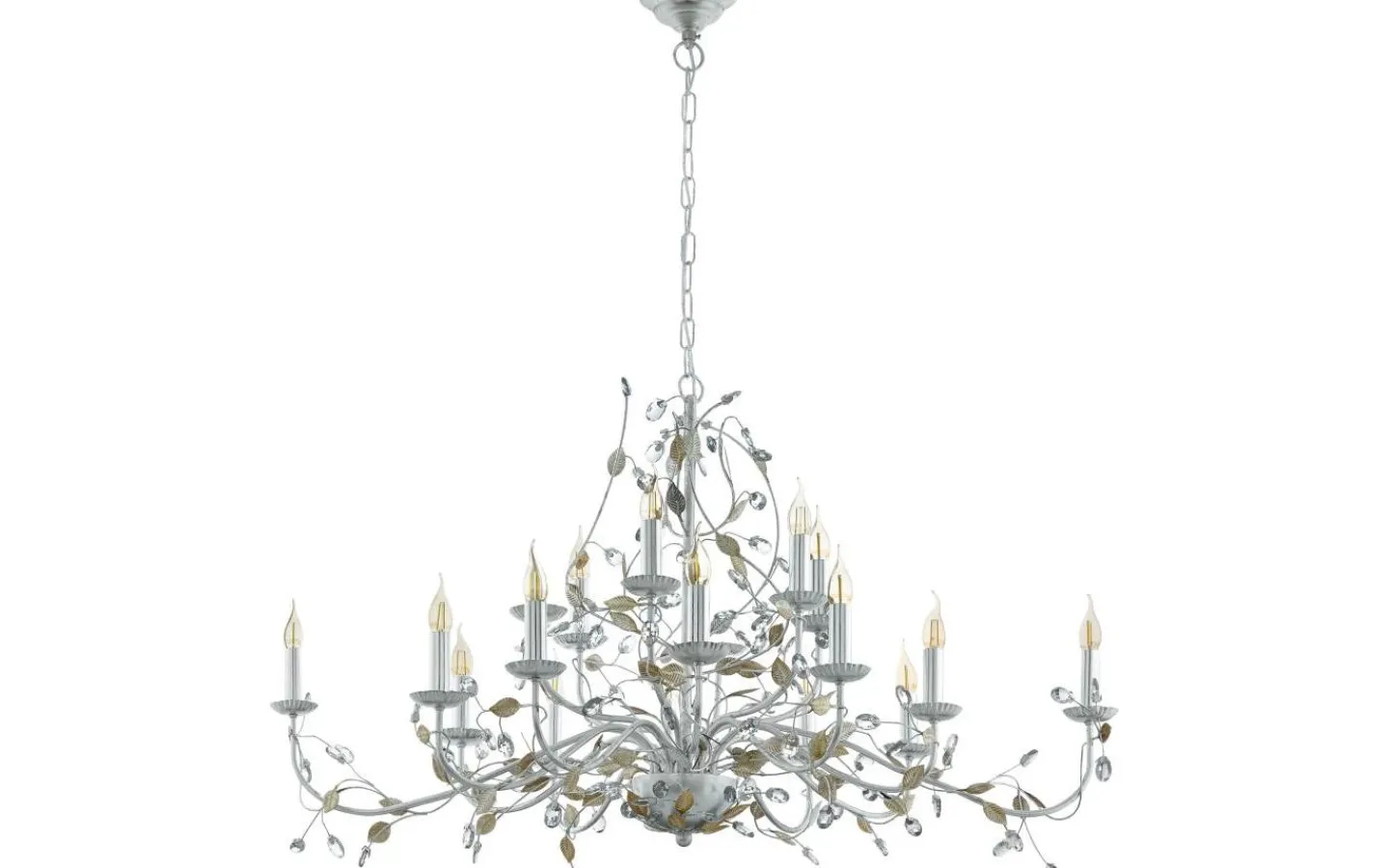 Kristallkronor|Stora Taklampor Ø70-150 Cm<Eglo Flitwick Takkrona 120cm Silver