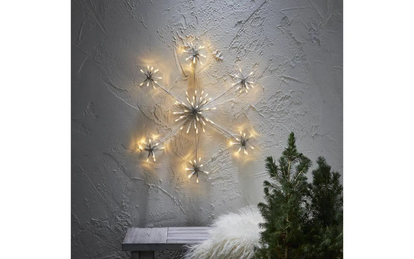Flower Snowflake Siluett 50cm Varmvit IP44