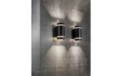 Upp & Nedljus Lampor<Nordlux Focus Vägglampa 2L Svart IP44