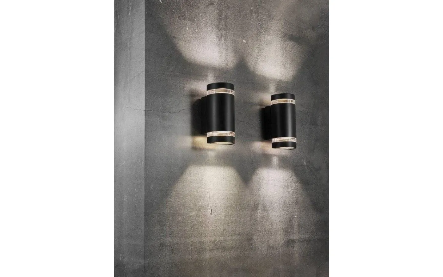 Upp & Nedljus Lampor<Nordlux Focus Vägglampa 2L Svart IP44