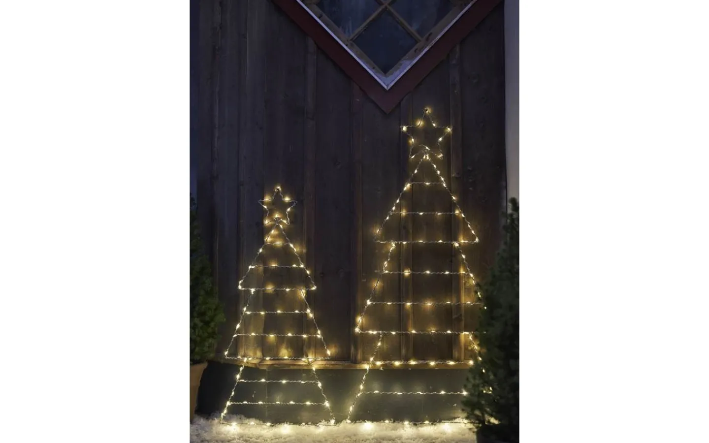 Batteri Julpynt Utomhus<Star Trading Folde Outdoor Batteridriven Siluett Gran 1,2m Silver