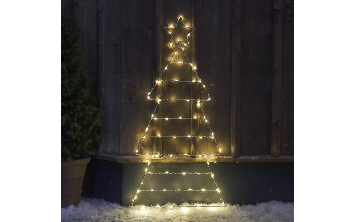 Batteri Julpynt Utomhus<Star Trading Folde Outdoor Batteridriven Siluett Gran 0,9m Silver