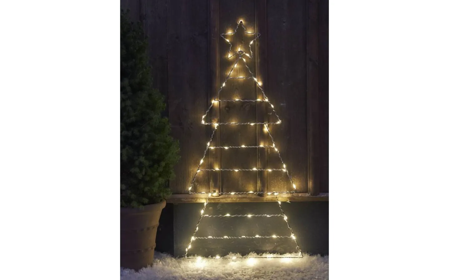 Batteri Julpynt Utomhus<Star Trading Folde Outdoor Batteridriven Siluett Gran 0,9m Silver