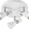 Runda Takspotlights|Takspot Med 3 Lampor<Markslojd Folie Takspotlight 20,5cm Vit/Satin Nickel