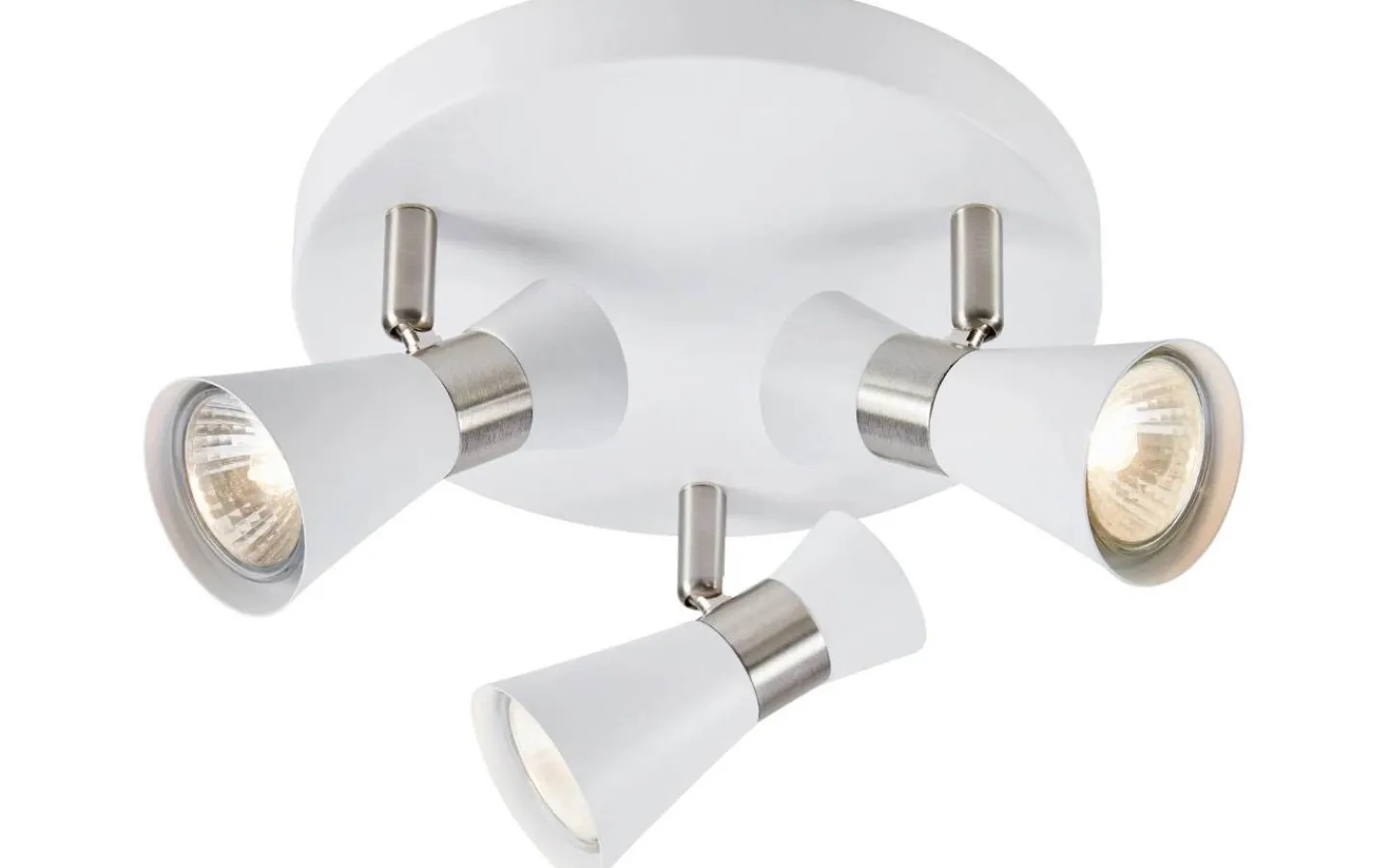 Runda Takspotlights|Takspot Med 3 Lampor<Markslojd Folie Takspotlight 20,5cm Vit/Satin Nickel