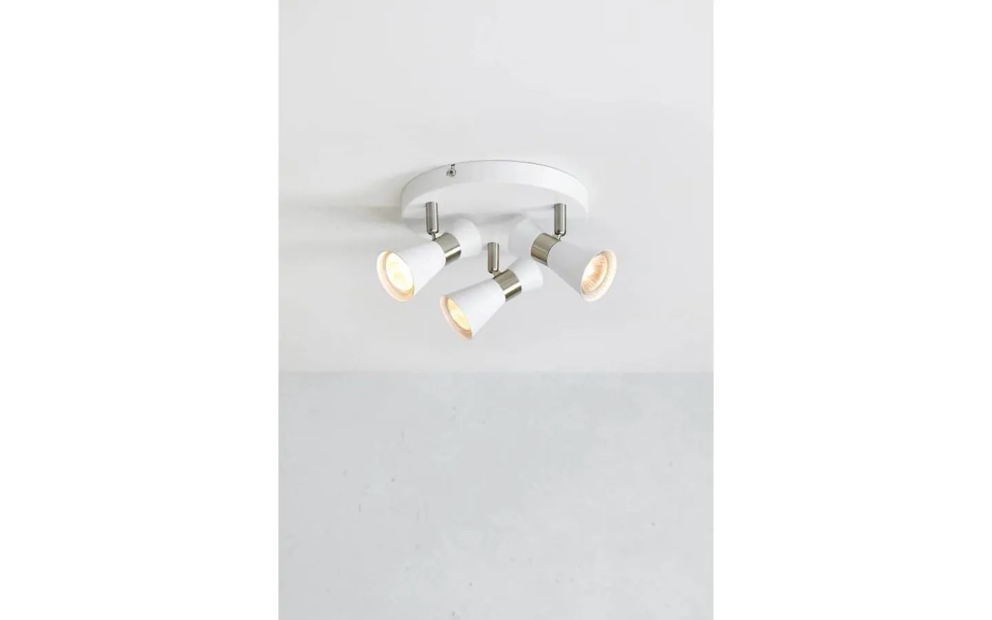 Runda Takspotlights|Takspot Med 3 Lampor<Markslojd Folie Takspotlight 20,5cm Vit/Satin Nickel