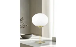 Fomento Bordslampa E27 matt mässing/vit