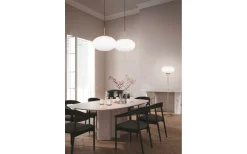 Golvlampor<Trio Lighting Fomento Golvlampa E27 matt mässing/vit