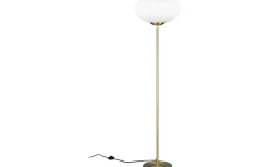 Golvlampor<Trio Lighting Fomento Golvlampa E27 matt mässing/vit