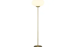 Golvlampor<Trio Lighting Fomento Golvlampa E27 matt mässing/vit