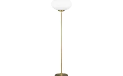 Golvlampor<Trio Lighting Fomento Golvlampa E27 matt mässing/vit