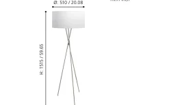 Eglo Fondachelli Golvlampa 152cm Nickel/Vit* Golvlampor