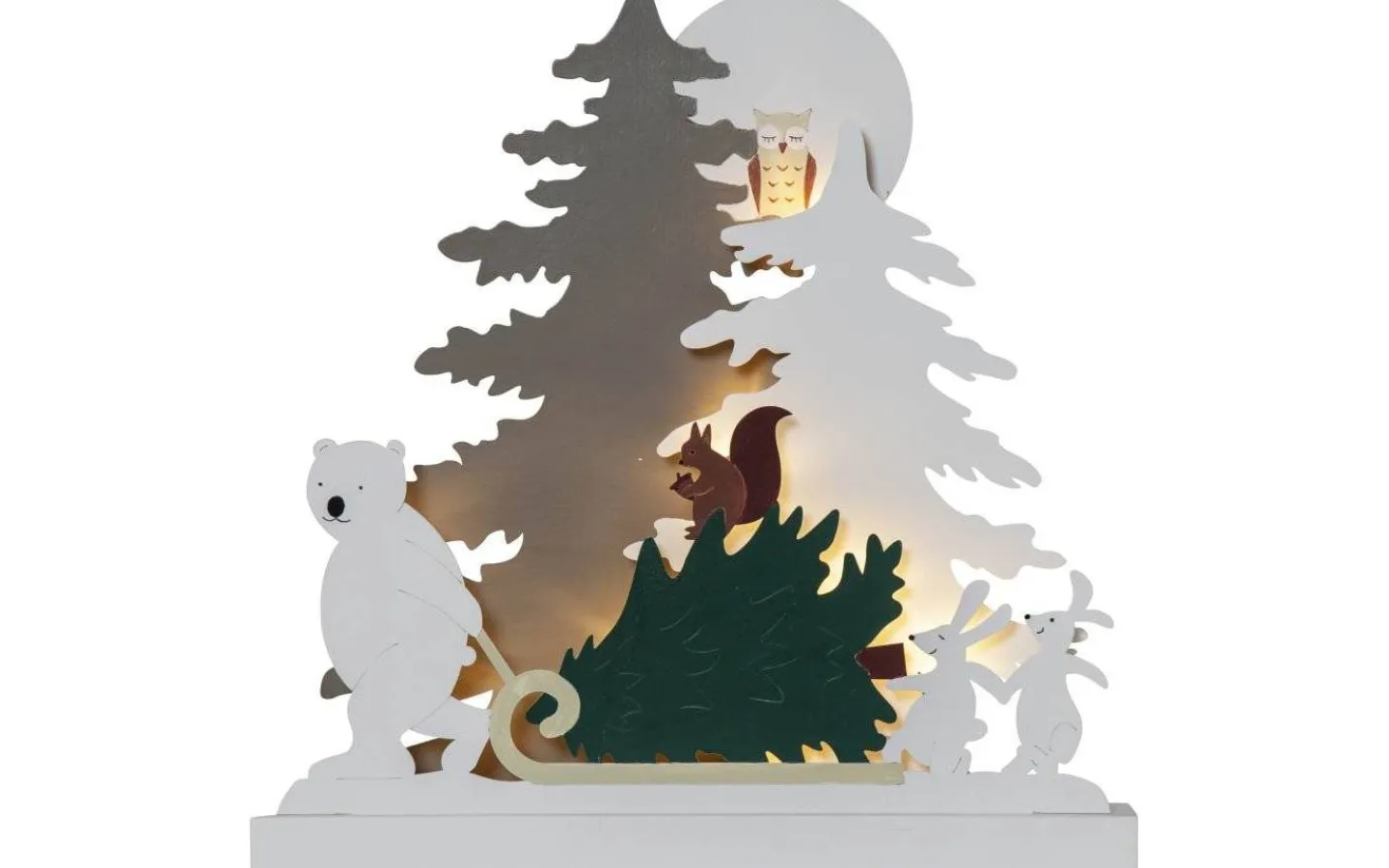 Batteri Julpynt Inomhus<Star Trading Forest Friends Batteridriven Gran på Släde 38cm