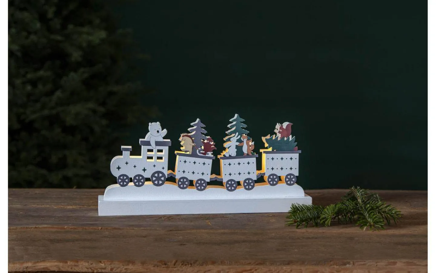 Julbyar Och Figurer<Star Trading Forest Friends Batteridriven Bordsdekoration Tåg