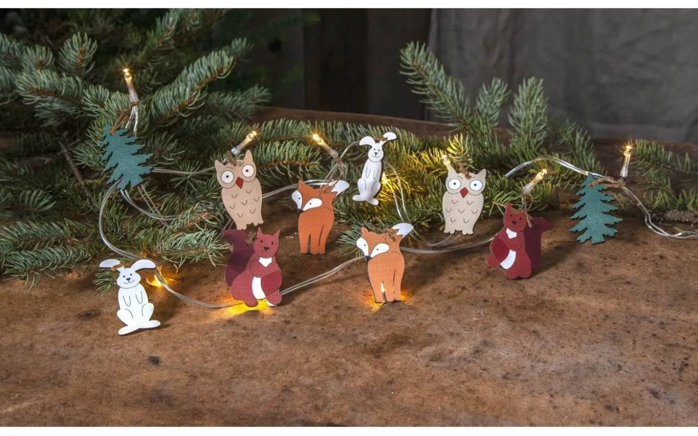 Forest Friends Batteridriven Ljusslinga med Timer 1,8m