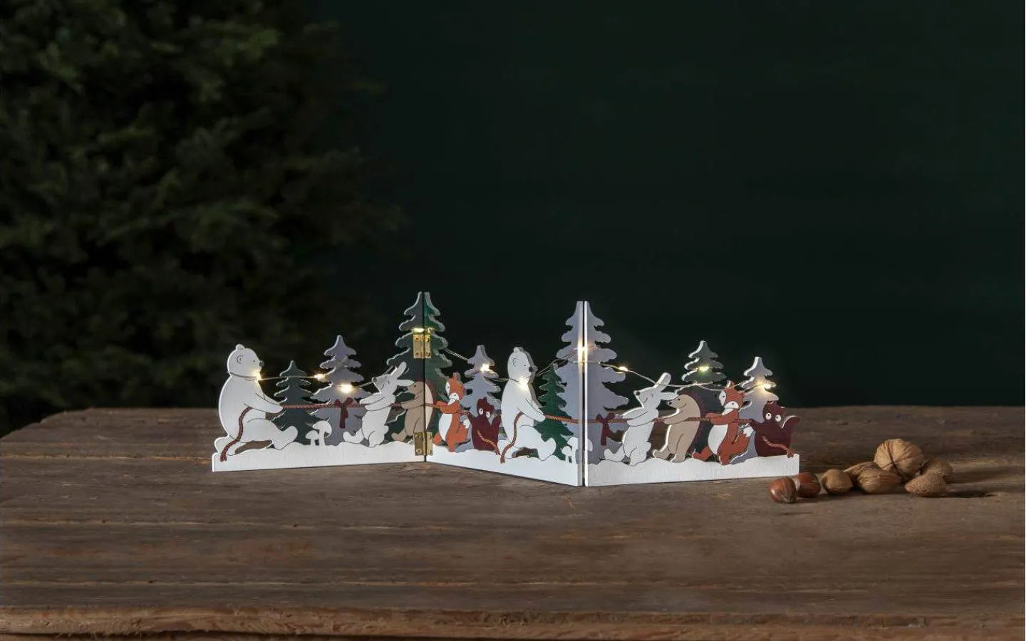 Batteri Julpynt Inomhus<Star Trading Forest Friends Batteridriven Bordsdekoration Dragkamp