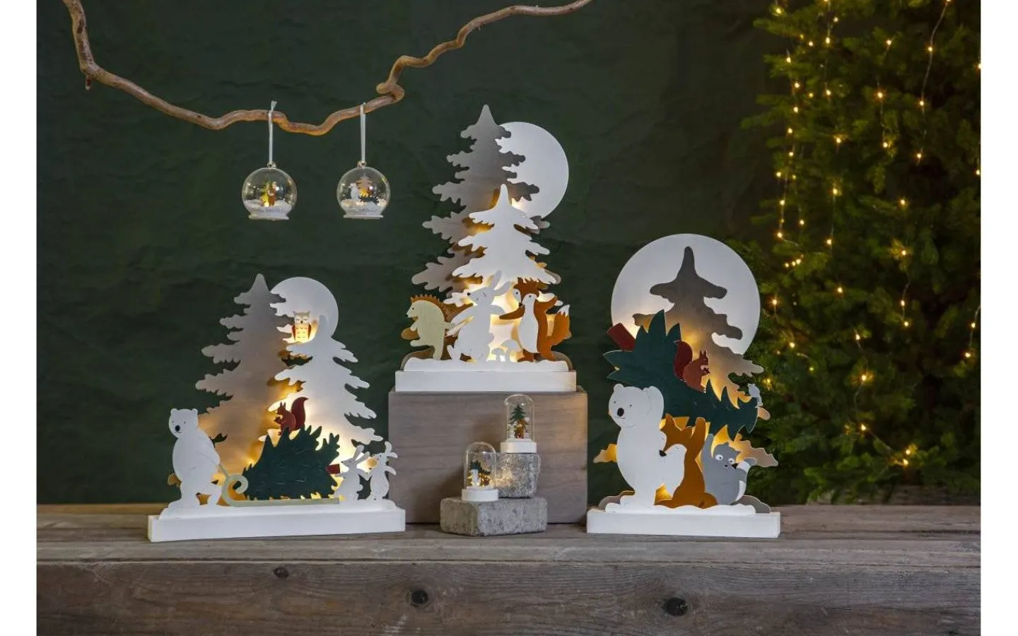 Batteri Julpynt Inomhus<Star Trading Forest Friends Batteridriven Dans Kring Gran 44cm