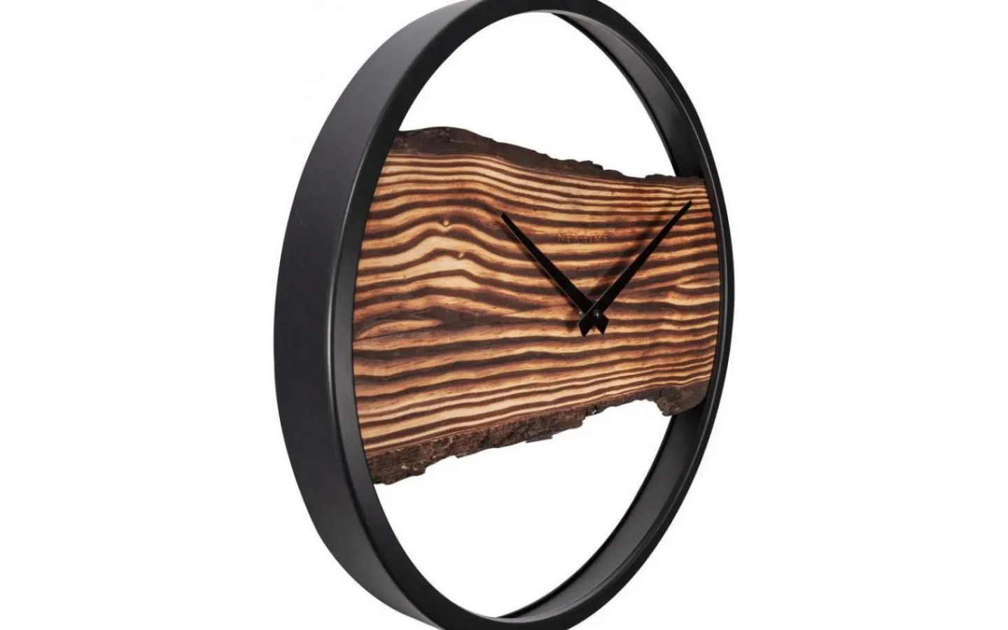 NeXtime Forest Large Väggklocka Ø45 cm Trä/Svart* Väggklockor