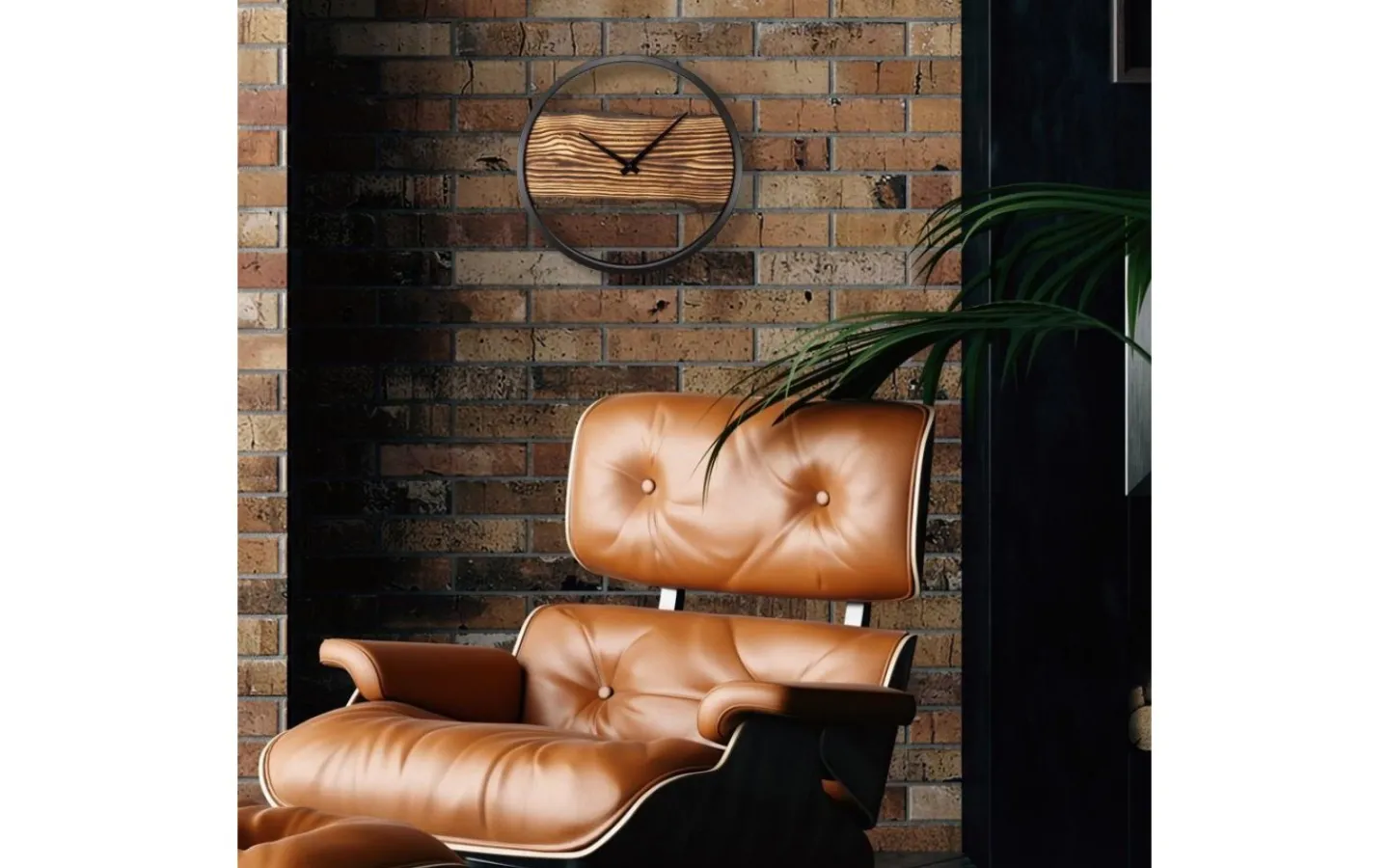 NeXtime Forest Large Väggklocka Ø45 cm Trä/Svart* Väggklockor