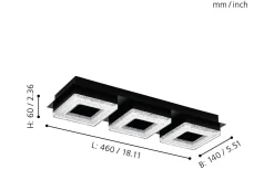 Fradelo Plafond 46cm LED 3000K 12W Svart