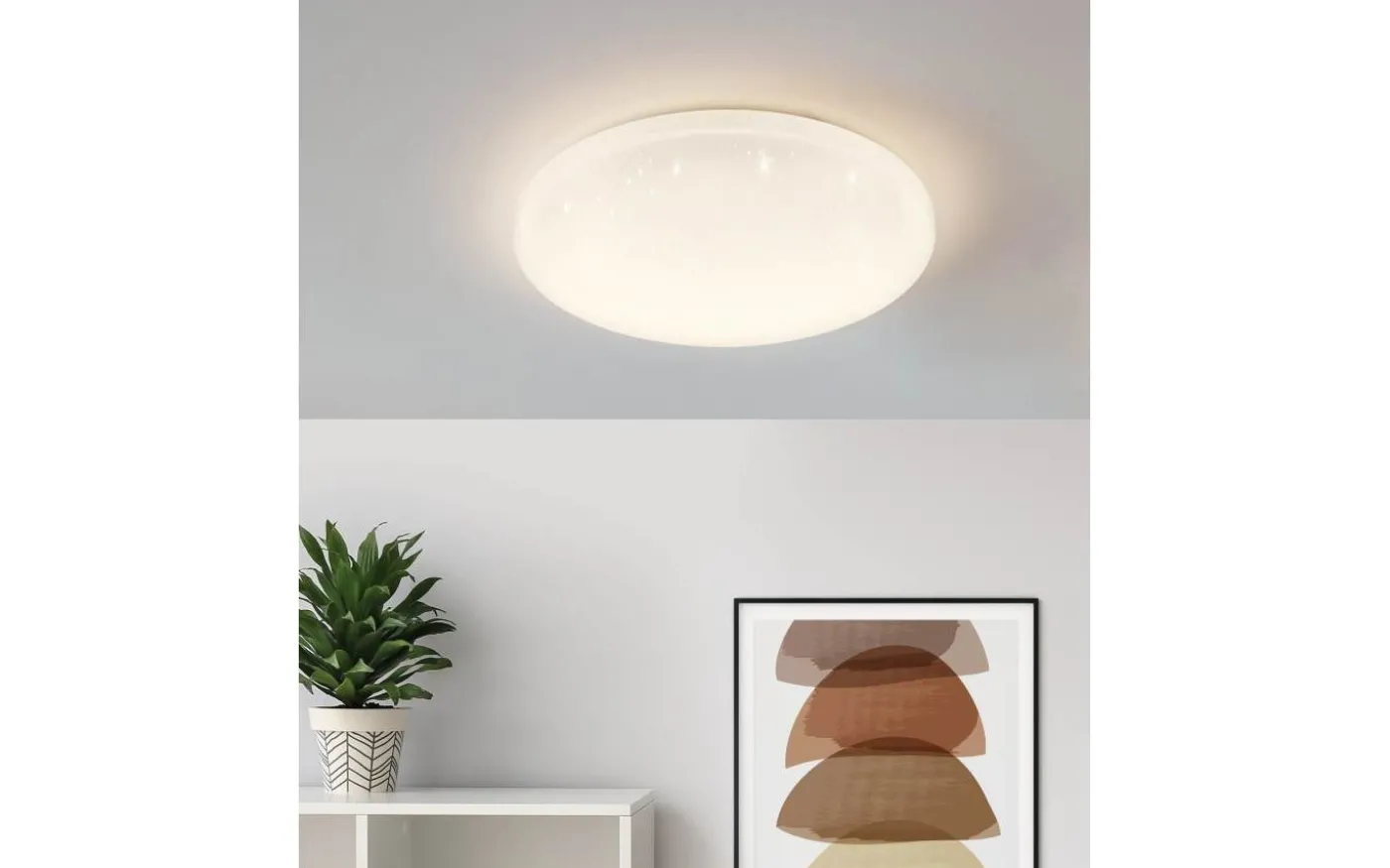 Frania Plafond 55cm LED 3000K 50W Kristalleffekt Vit