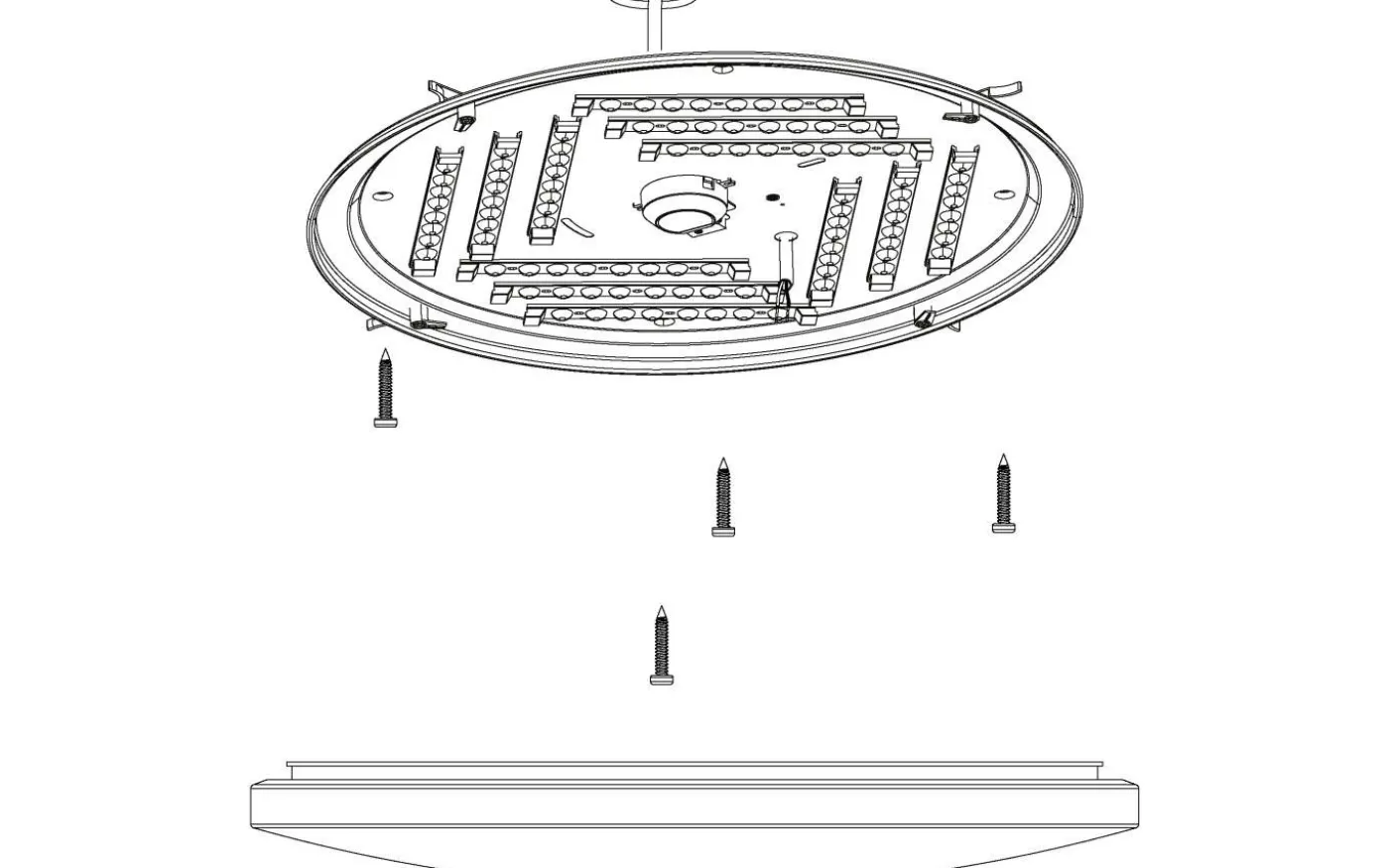 Frania Plafond 55cm LED 3000K 50W Kristalleffekt Vit