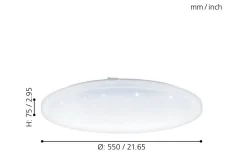 Frania Plafond 55cm LED 3000K 50W Kristalleffekt Vit