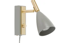 Frank 2.0 Vägglampa Grå/Mässing