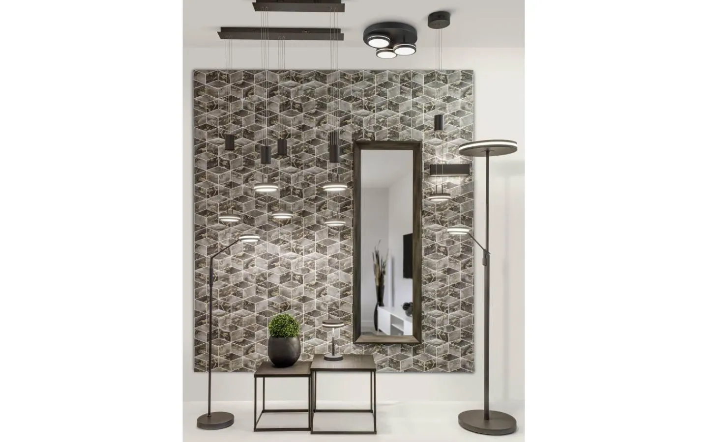 Trio Lighting Franklin Golvlampa LED uplight antracit* Uplight|Golvläslampor