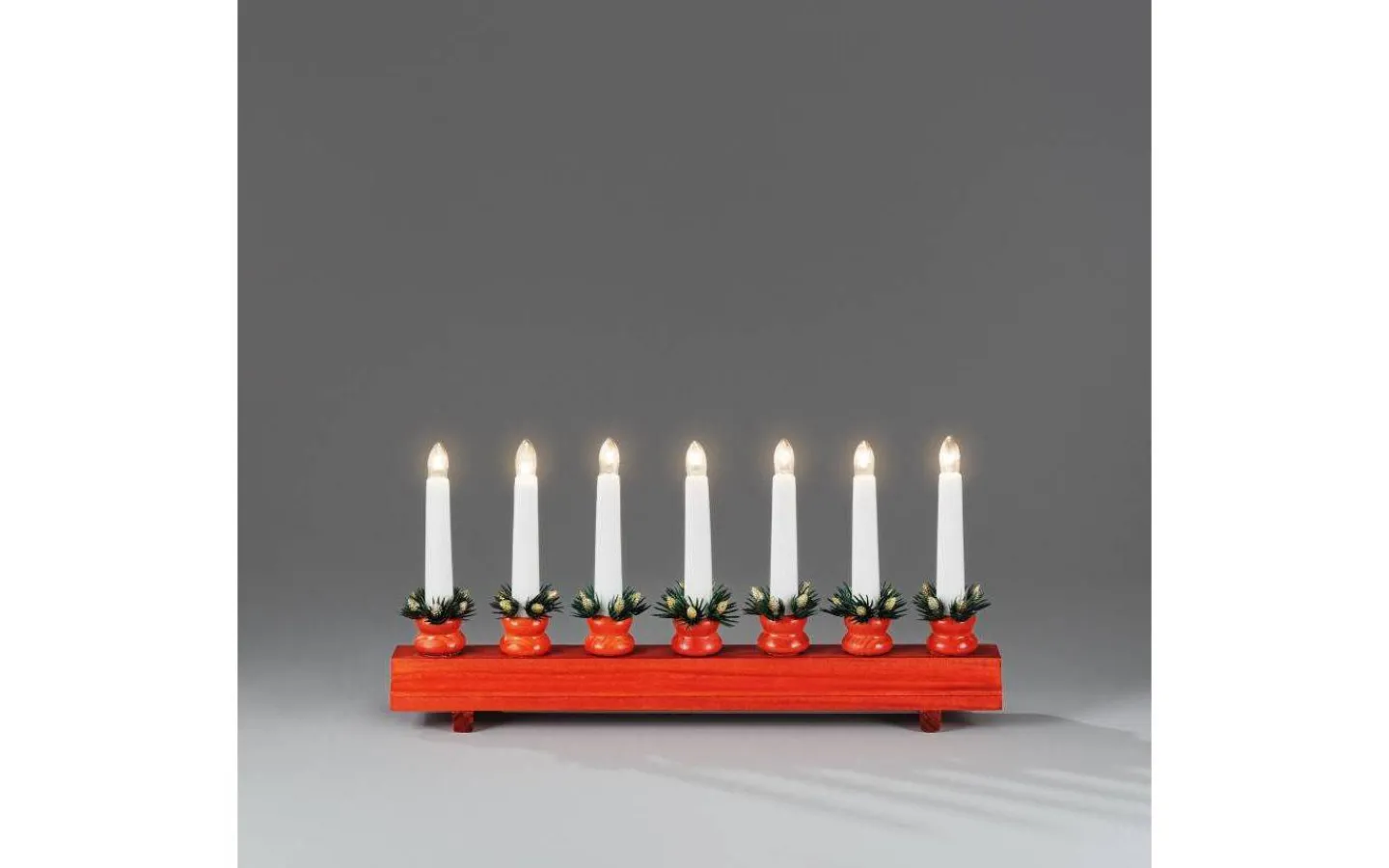 Visa Alla Adventsljusstakar|Adventsljusstakar 0-30 Cm<Konstsmide Freja Adventsljusstake 7L 18cm Röd