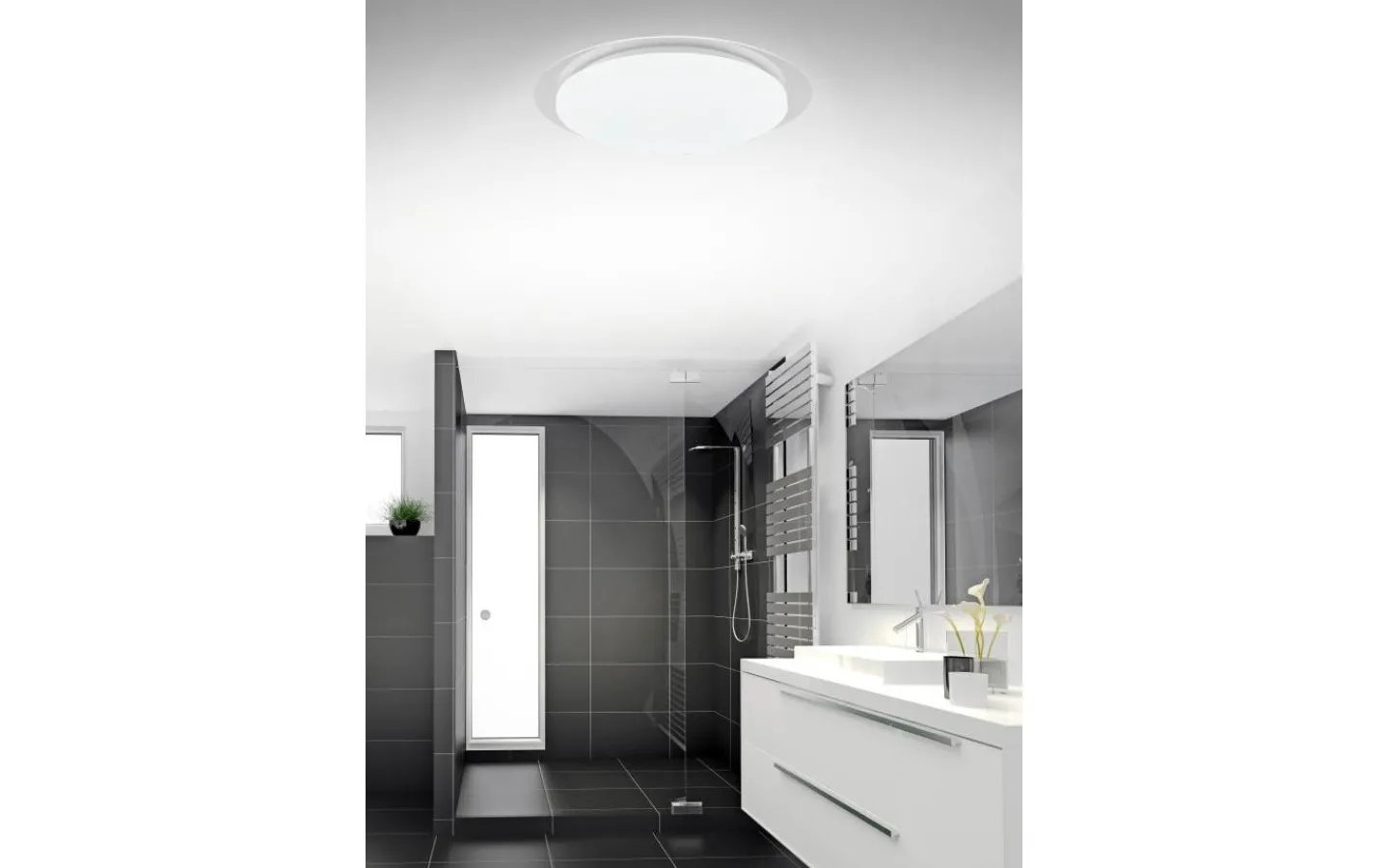 Badrumslampor Tak<Trio Lighting Frodeno H2O Plafond LED 48cm transparent RGBW IP44
