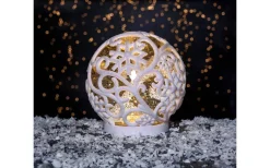 Star Trading Frost Inomhusdekoration 16cm Vit* Vattenfyllda Lyktor|Batteri Julpynt Inomhus