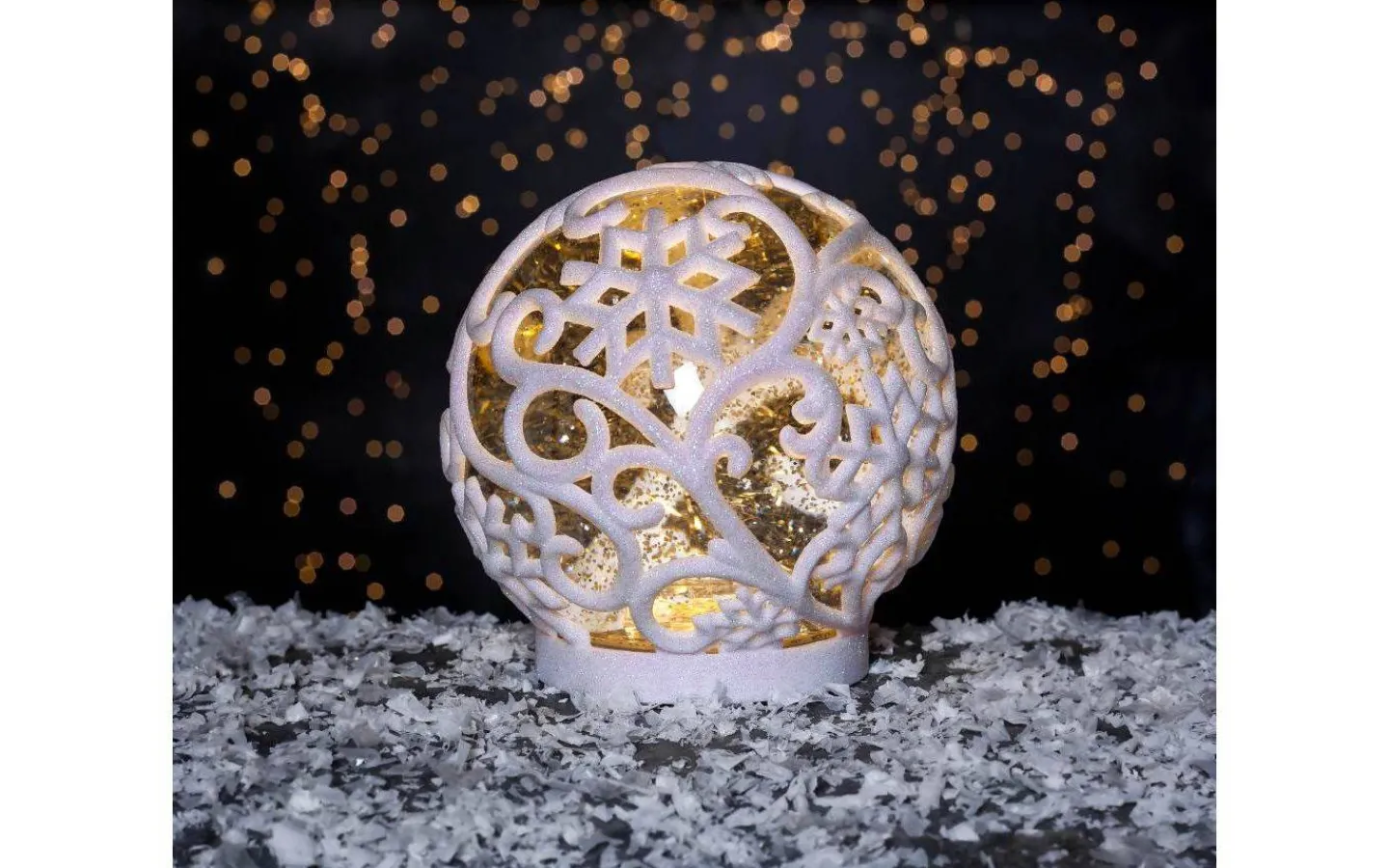 Star Trading Frost Inomhusdekoration 16cm Vit* Vattenfyllda Lyktor|Batteri Julpynt Inomhus