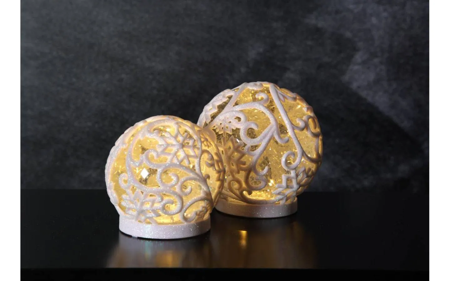 Star Trading Frost Inomhusdekoration 16cm Vit* Vattenfyllda Lyktor|Batteri Julpynt Inomhus