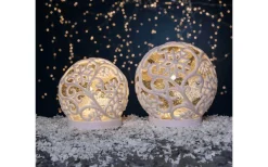 Star Trading Frost Inomhusdekoration 16cm Vit* Vattenfyllda Lyktor|Batteri Julpynt Inomhus