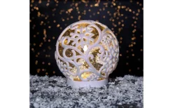 Star Trading Frost Inomhusdekoration 16cm Vit* Vattenfyllda Lyktor|Batteri Julpynt Inomhus