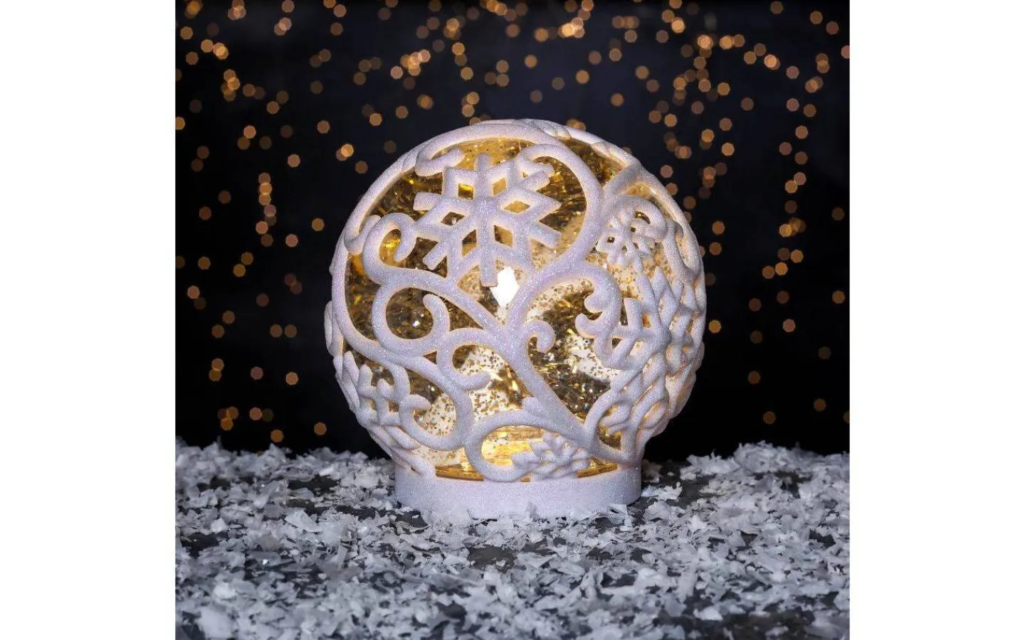 Star Trading Frost Inomhusdekoration 16cm Vit* Vattenfyllda Lyktor|Batteri Julpynt Inomhus