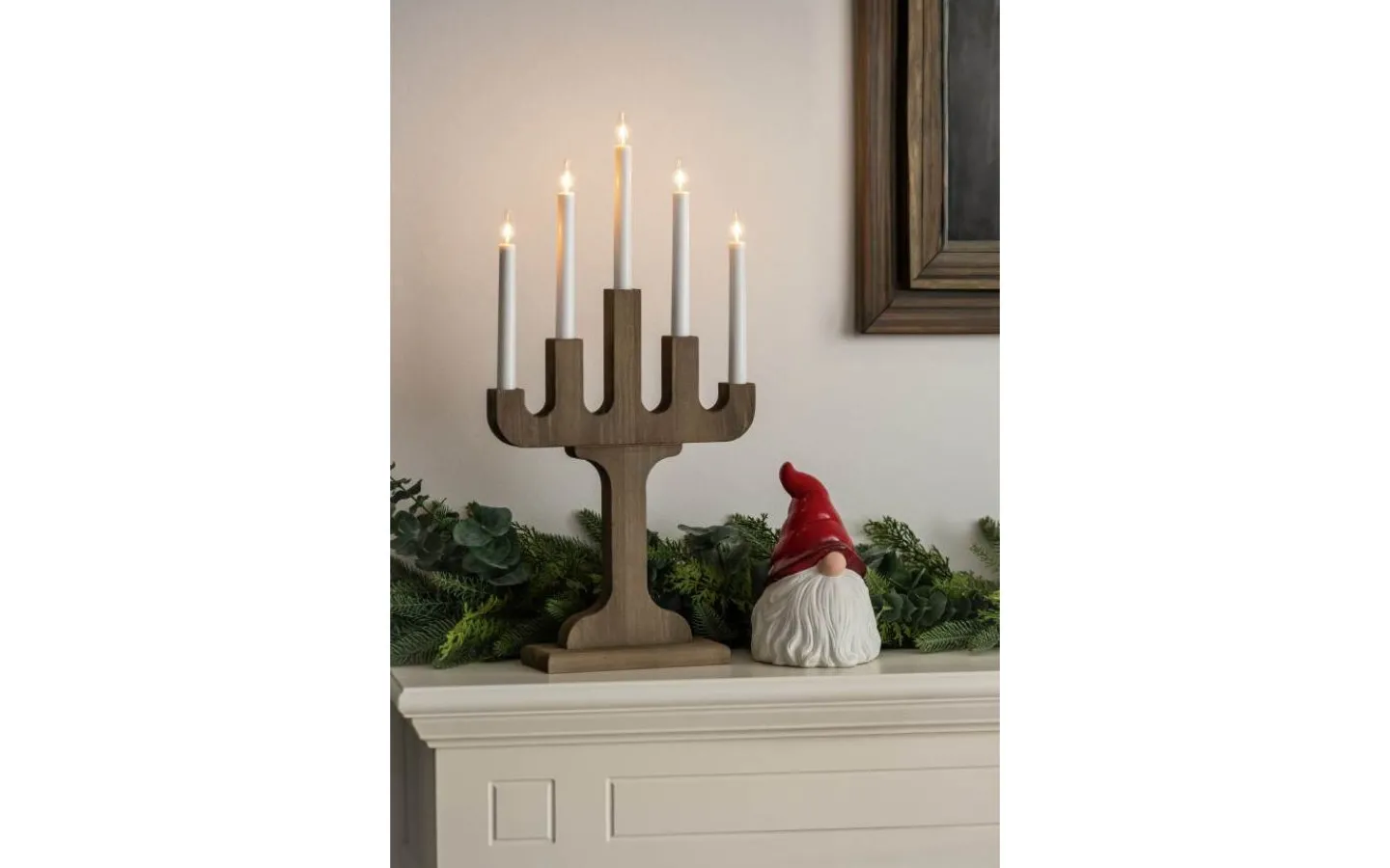 Konstsmide Frostgnista Adventsljusstake 58cm Valnöt* Visa Alla Adventsljusstakar|Adventsljusstakar 31-60 Cm