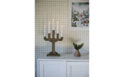 Konstsmide Frostgnista Adventsljusstake 58cm Valnöt* Visa Alla Adventsljusstakar|Adventsljusstakar 31-60 Cm