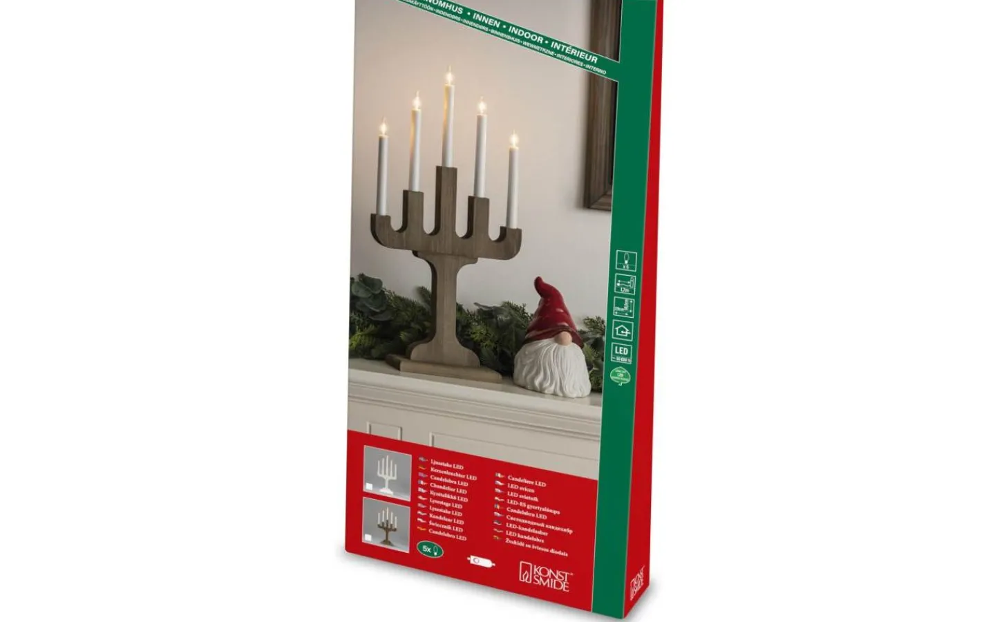 Konstsmide Frostgnista Adventsljusstake 58cm Valnöt* Visa Alla Adventsljusstakar|Adventsljusstakar 31-60 Cm