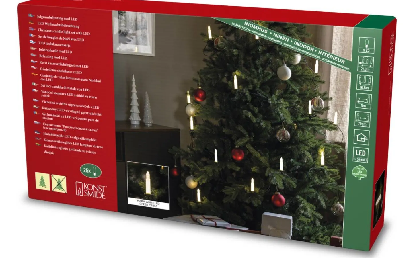 Konstsmide Frostljus Julgransbelysning 25L Varmvit LED Parallellkopplad Inomhus* Klassisk Julgransbelysning